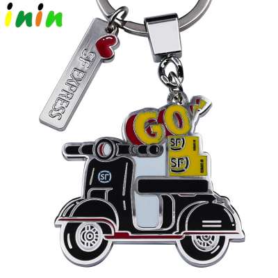 Metal die casting high quality car shape hard enamel keychain