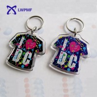 Custom printing acrylic T-shirt shape keychain for souvenir gift